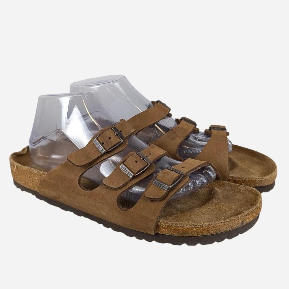 Birkenstock Florida Three Strap Buckle Sandals Mocha Brown 11